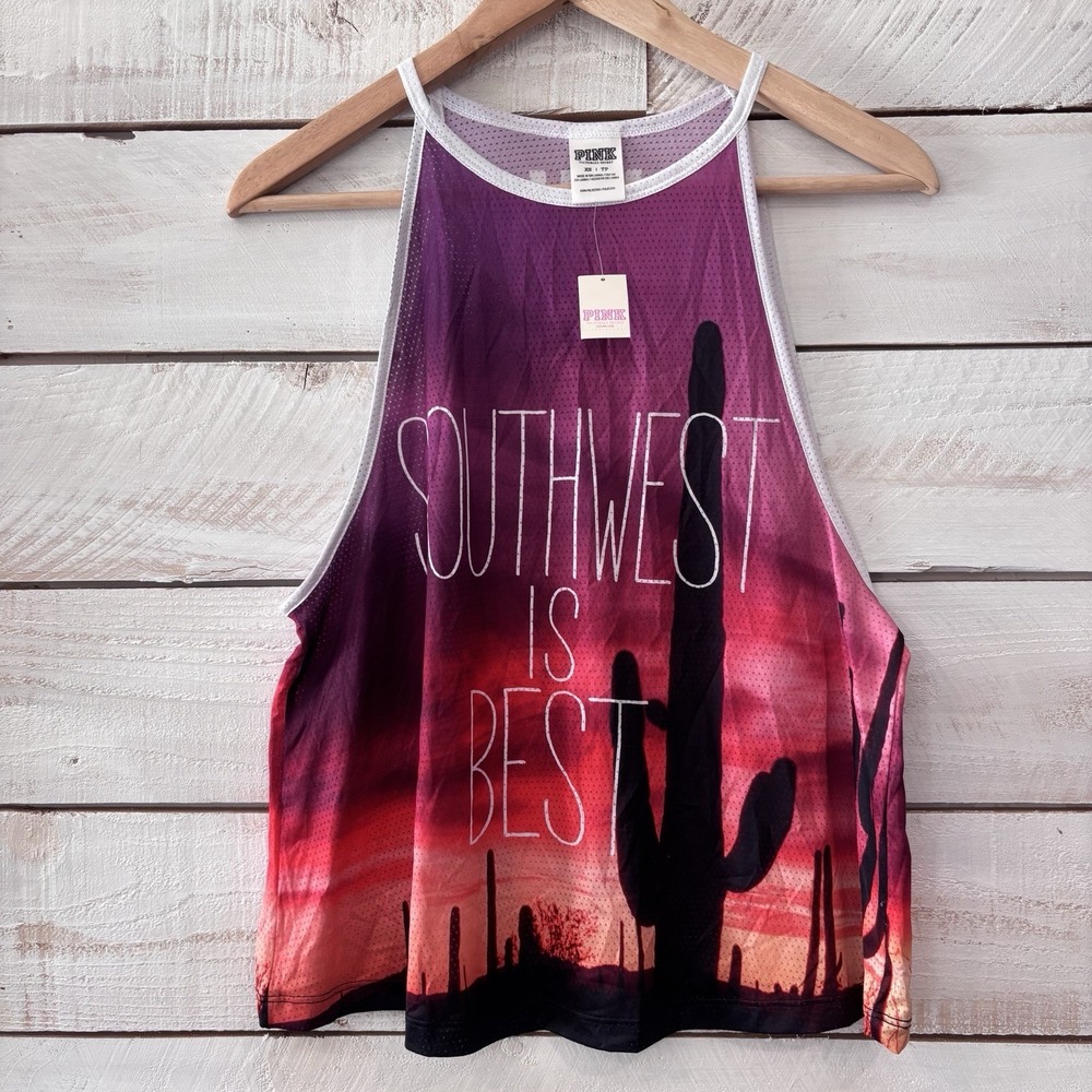 Pink Tank Top "Southwest Is Best" NWT Pink Women's Sz XS